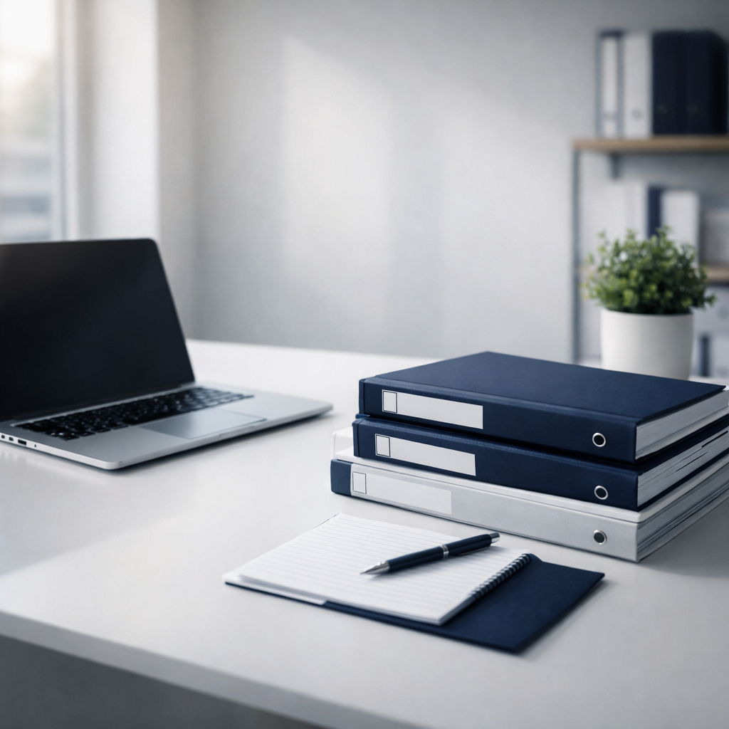 Organized tax documents and checklist on a desk