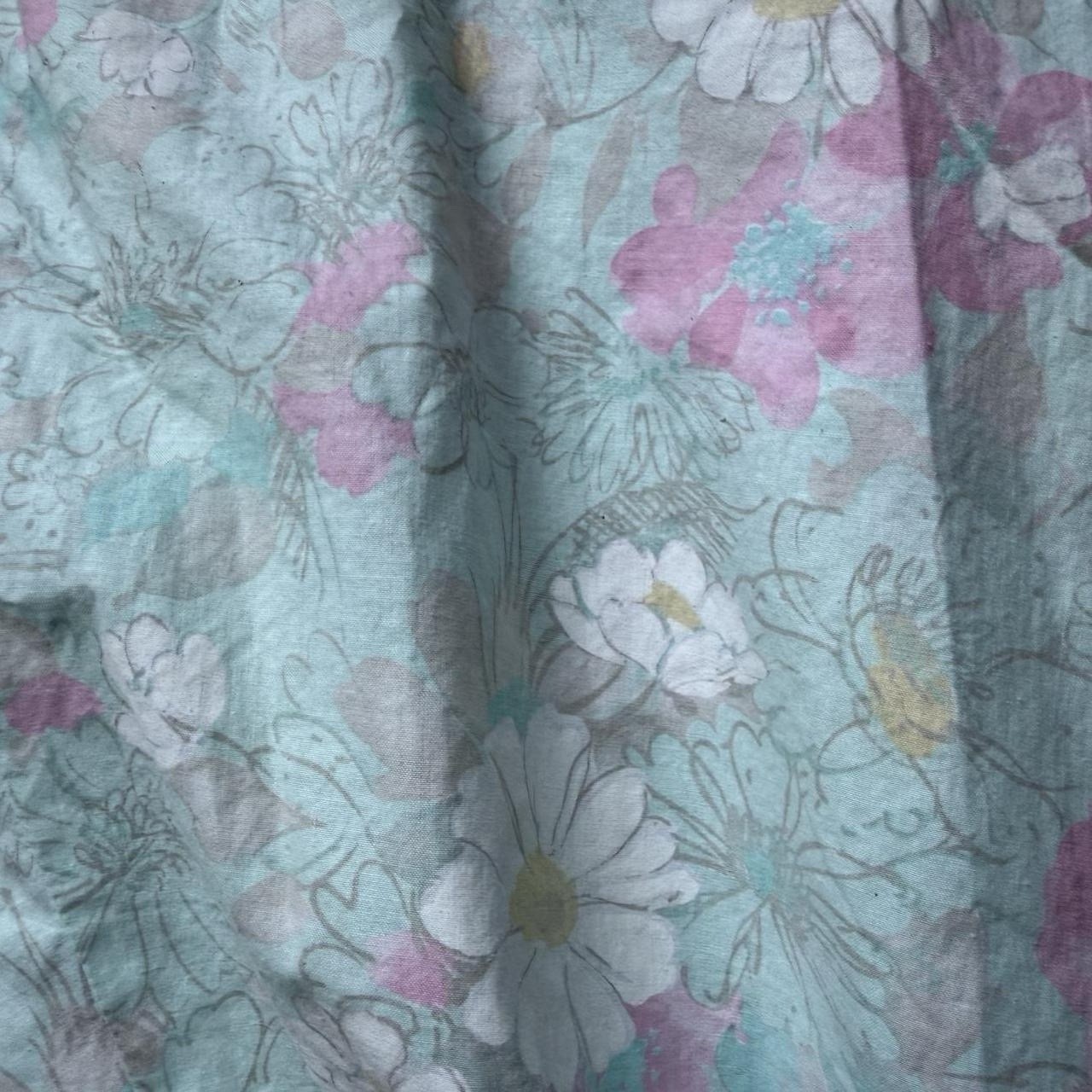 Lanz Original Sundress VTG 70s 80s Rainbow Floral Fitted Bodice Lined S/M