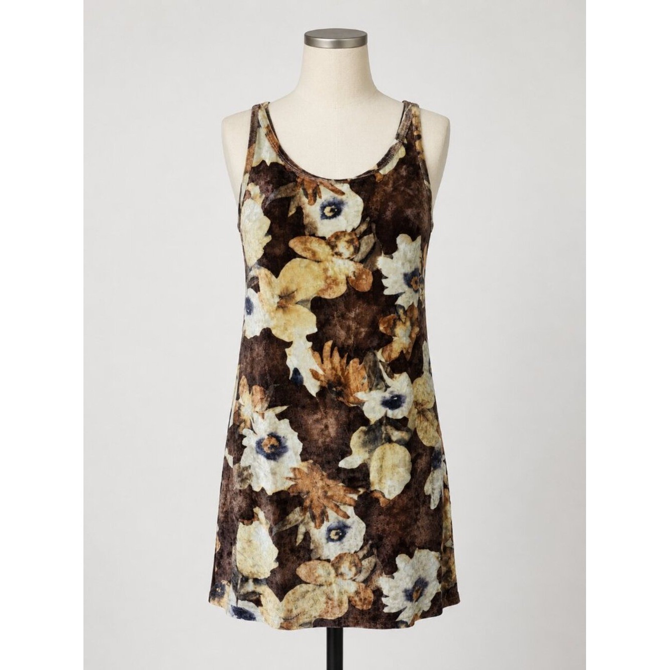 Vintage Tickets Clothing Floral Velvet Mini Dress Size Medium