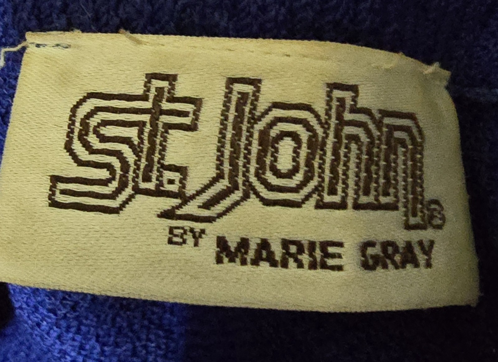 Vintage Electric Blue Knit Wrap Dress By St.john By Marie Gray