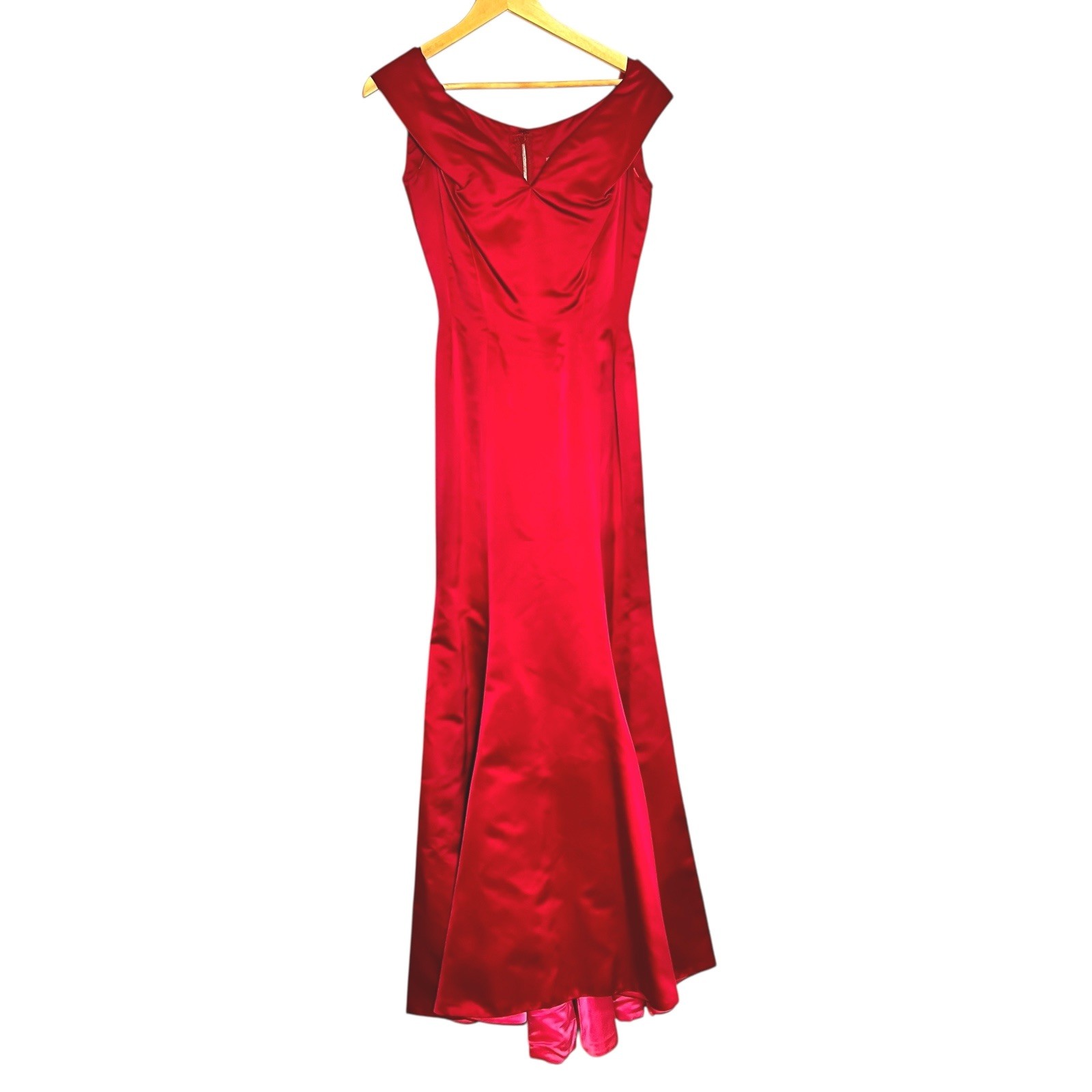 Vintage 1950s Helga Pink Satin Mermaid Gown XS Metal Zipper Wiggle Formal Dress