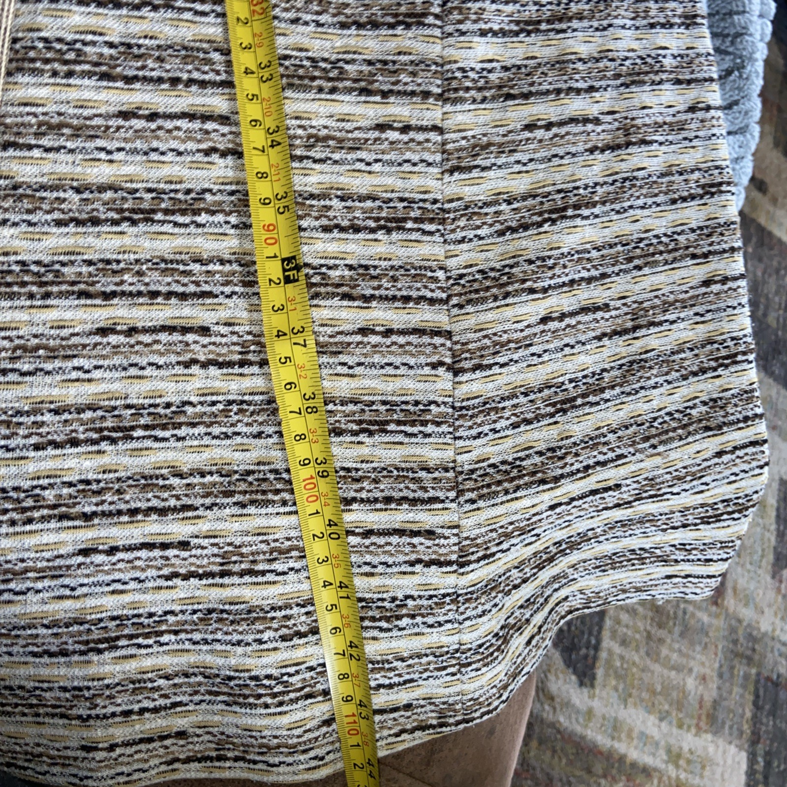 Vintage Handmade Polyester Button Front Long Sleeve Dress 36” Bust, 34”Waist