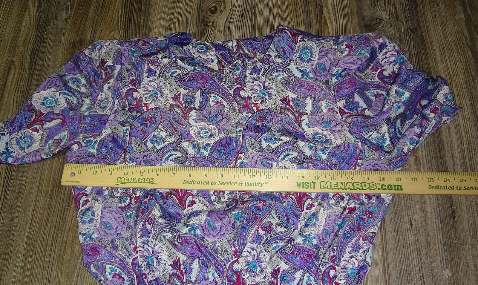 Vintage Lucy Pellini Purple & White Paisley Floral Print Blouson Dress Size 16