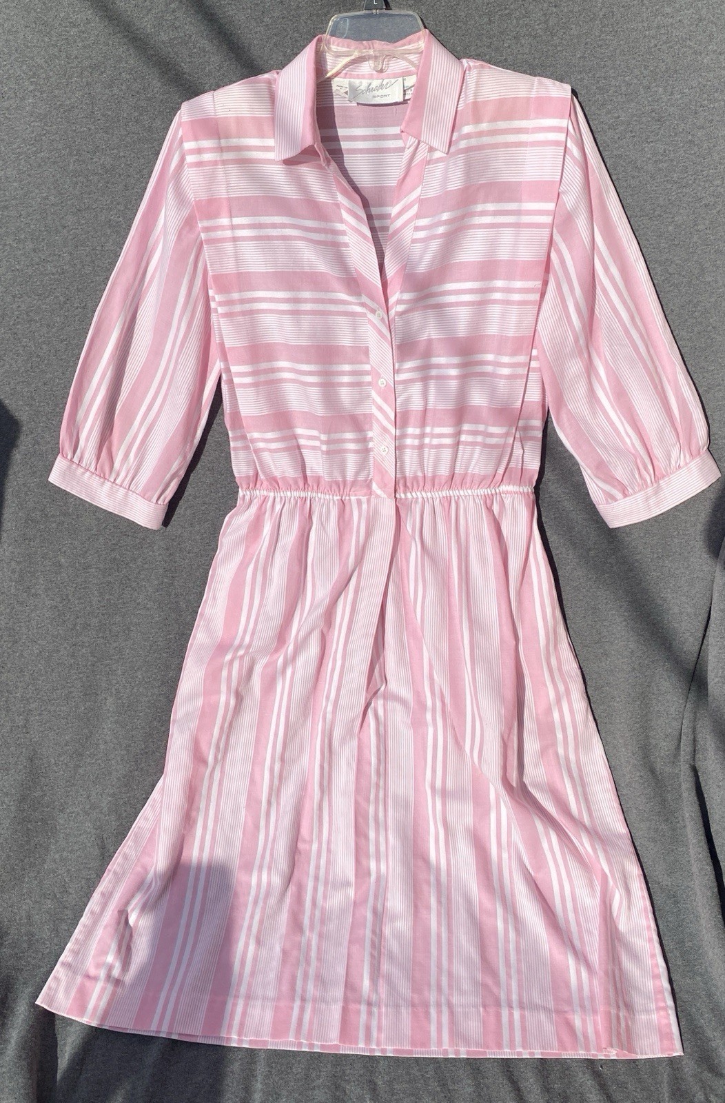 Pink Stripe Vintage Dress By Schrader Sport Sz 16