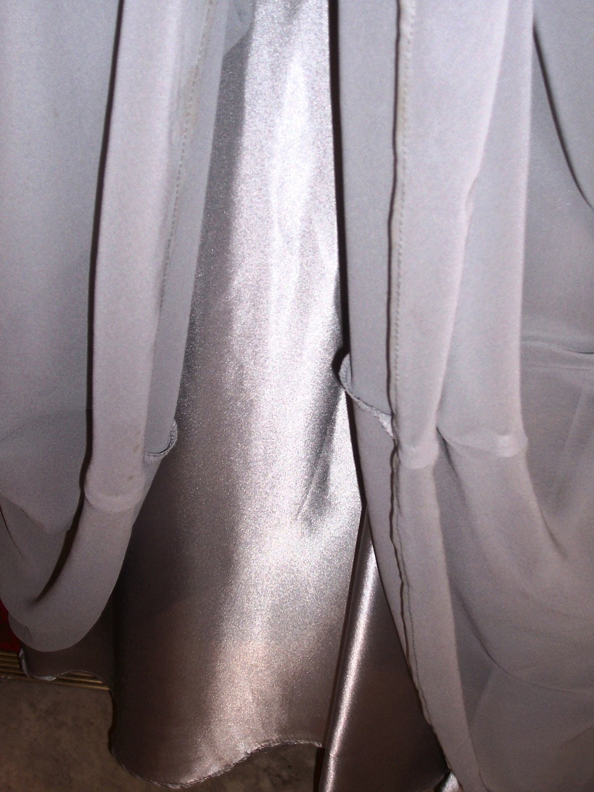 CACHET GRAY SILVER GOWN EVENING DRESS MOTHER OF BRIDE FAUX 2 PIECE SHAWL SIZE 6