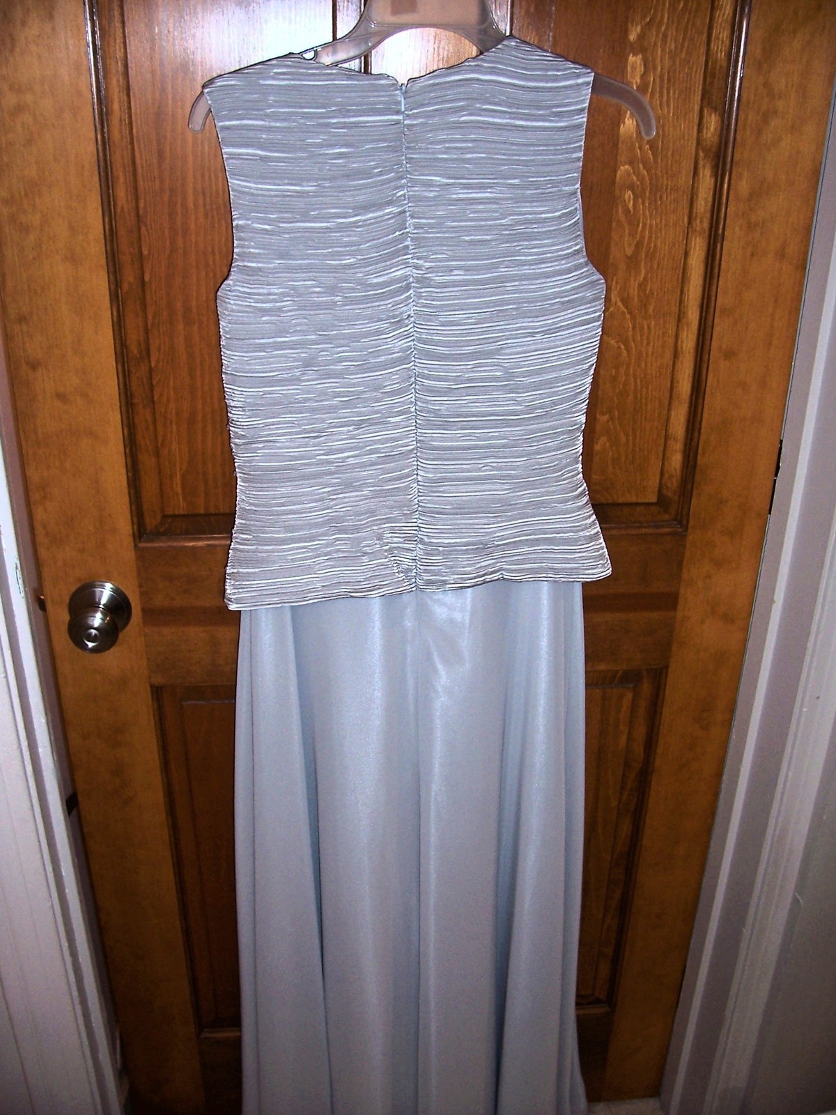 CACHET GRAY SILVER GOWN EVENING DRESS MOTHER OF BRIDE FAUX 2 PIECE SHAWL SIZE 6