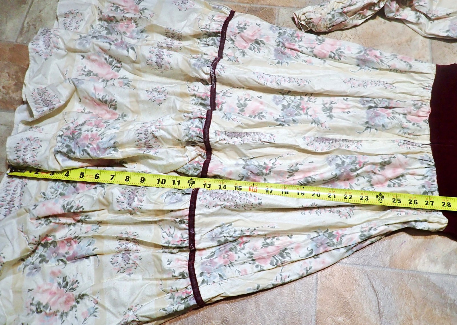 Vintage 70s ACT I New York Boho Prairie Dress Velvet Corset Calico Floral XXS/XS