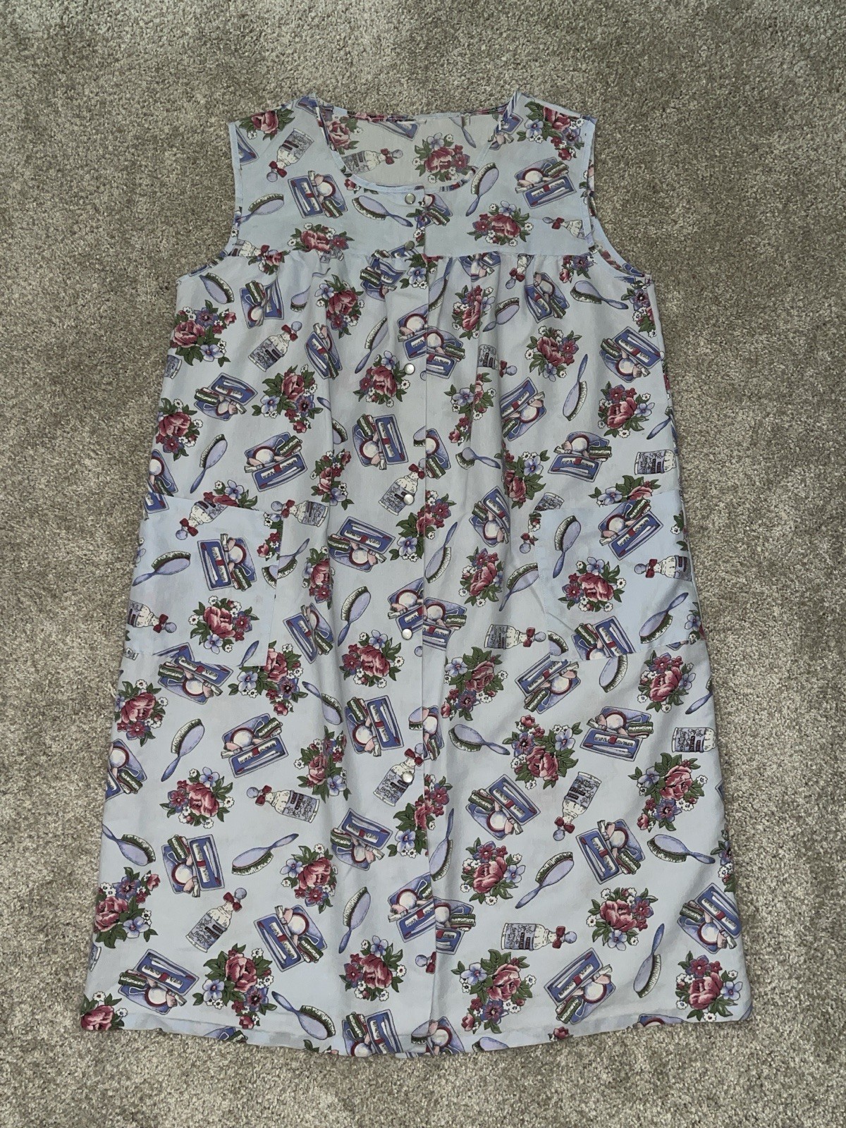 Vintage Granny Style House Dress Retro Grandmacore Duster Moo Moo Vanity Size M