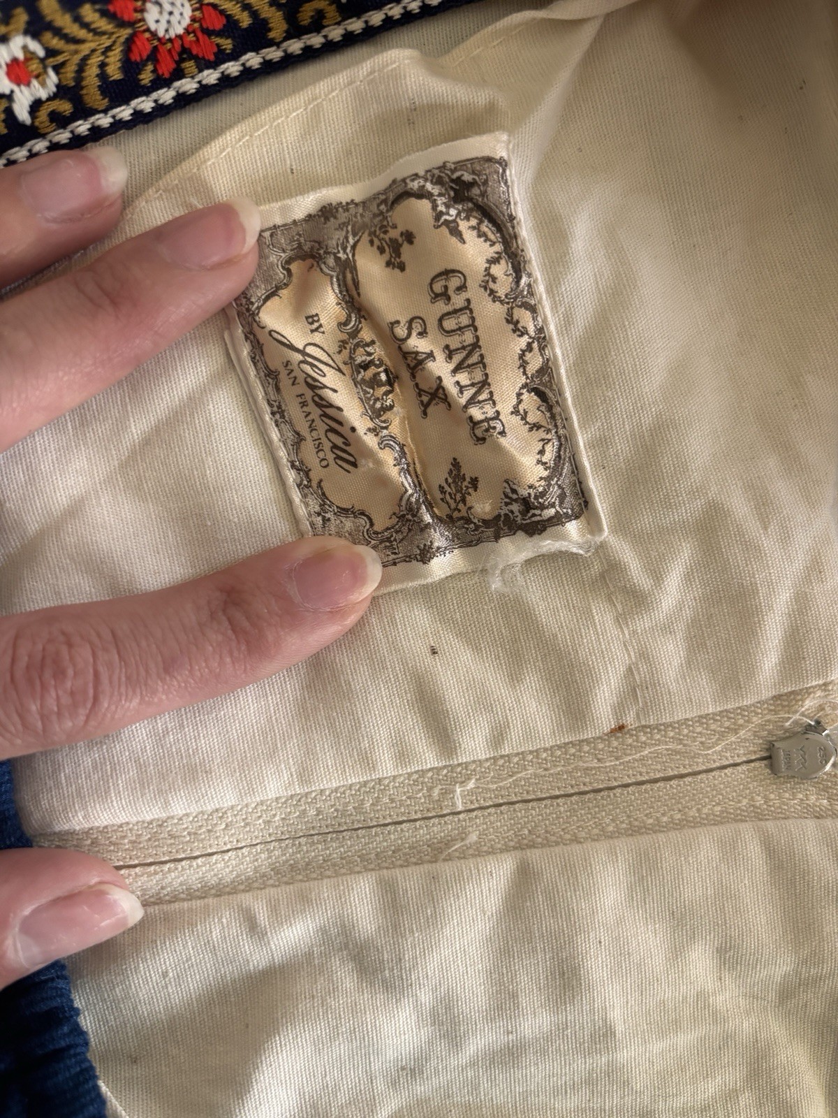 Gunne Sax by Jessica Beige Quilted Cotton Renaissance Revival Prairie Dress