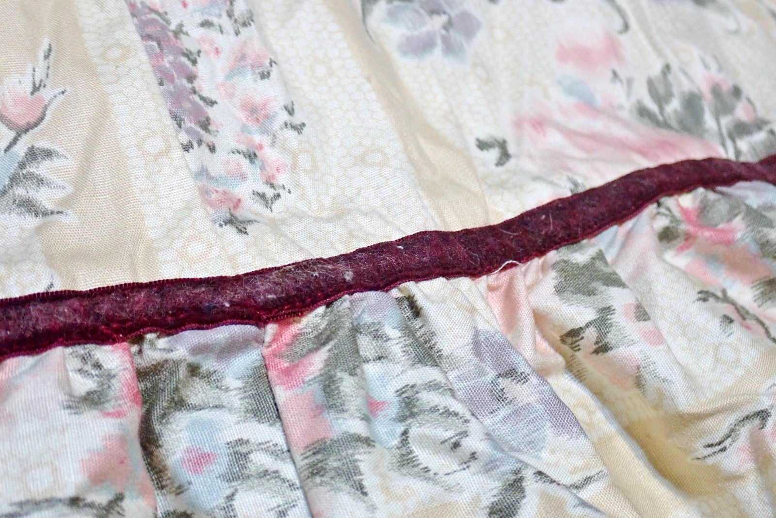 Vintage 70s ACT I New York Boho Prairie Dress Velvet Corset Calico Floral XXS/XS
