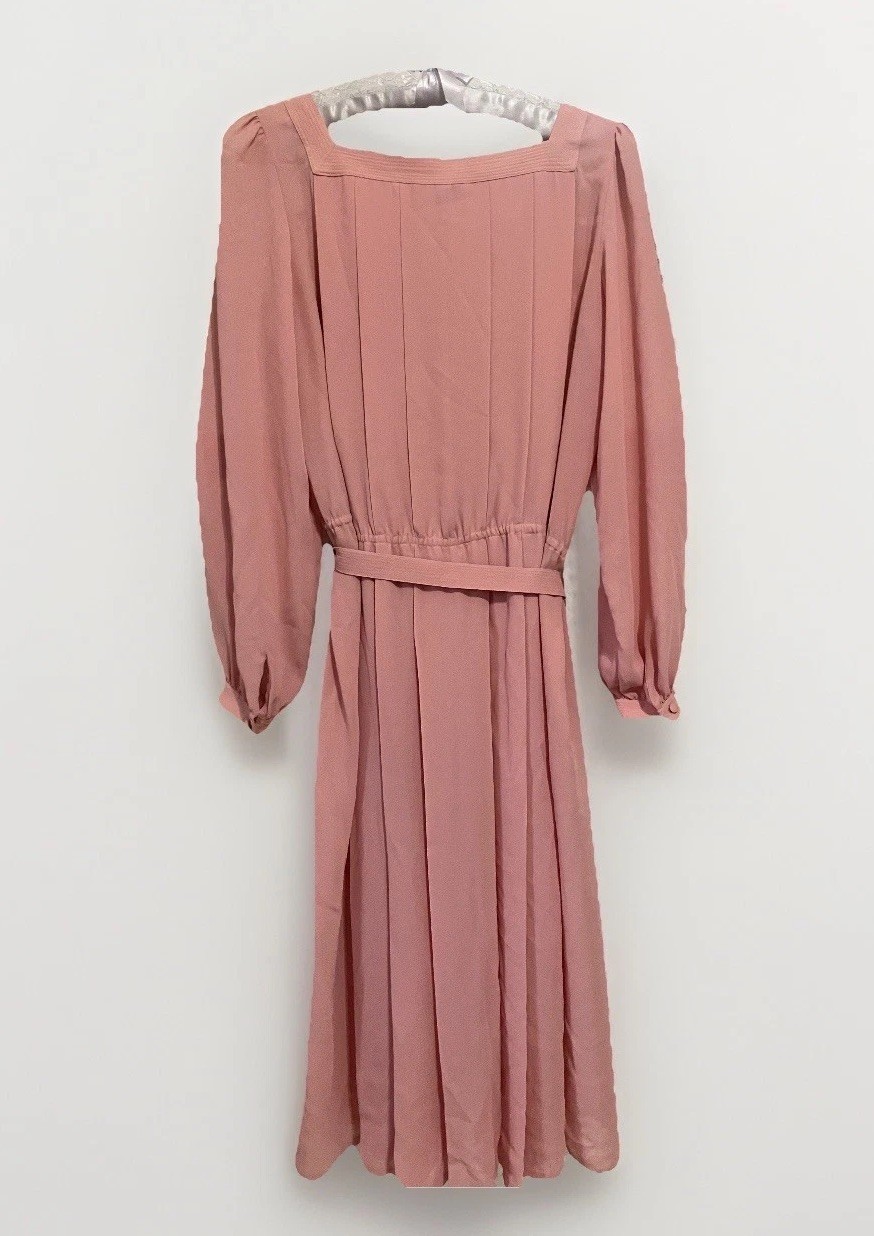 Vintage Dusty Rose Prairie Dress from the 1970s in Medium by Charlotte Ford
